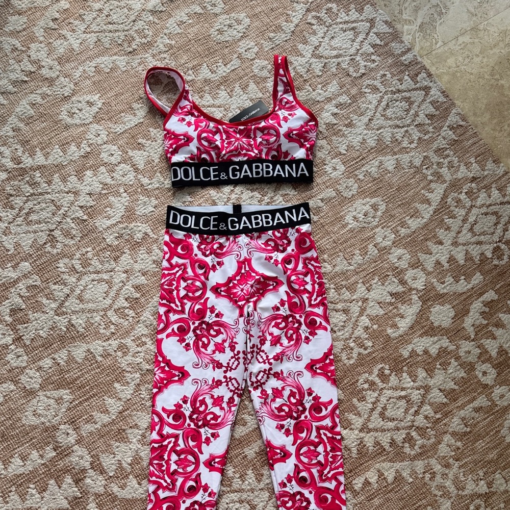 Pink, Red and White Patterned Set